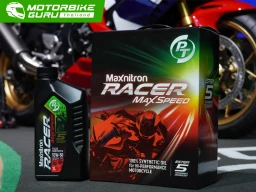 PT Maxnitron Racer Max Speed น้ำมันหล่อลื่นสังเคราะห์แท้เกรดพรีเมียมสำหรับรถจักรยานยนต์จาก PTG