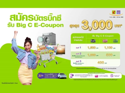 BIG C ONLINE & ACTIVATION CAMPAIGN สมัครบัตรบิ๊กซี รับ Big C E-Coupon สูงสุด 3,000 บาท*