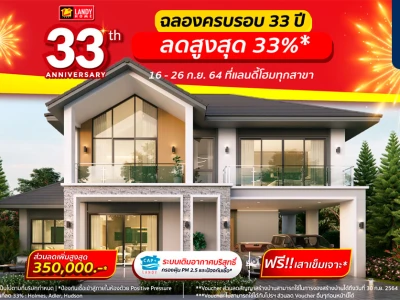 แลนดี้ โฮม ชี้ เผยยอดขาย 8 เดือน ทะลุ 1,600 ล้านบาท เตรียมจัดแคมเปญ ฉลองครบรอบ 33 ปี