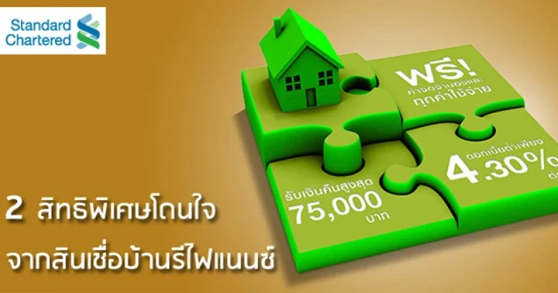 2 สิทธิพิเศษโดนใจ จากสินเชื่อบ้านรีไฟแนนซ์ ธ.สแตนดาร์ดชาร์เตอร์ด ไทย