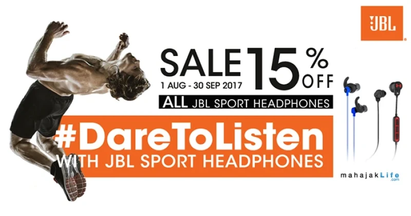 Dare To Listen with JBL Sport Headphones หูฟังสำหรับคนรักการออกกำลังกาย โปรโมชั่นส่วนลด 15% ทุกรุ่น!