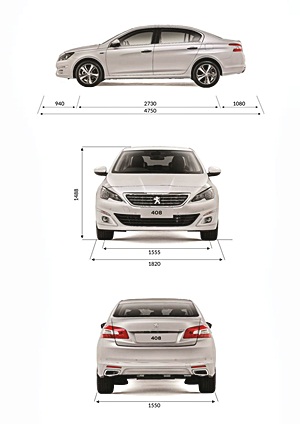 Размеры peugeot 408